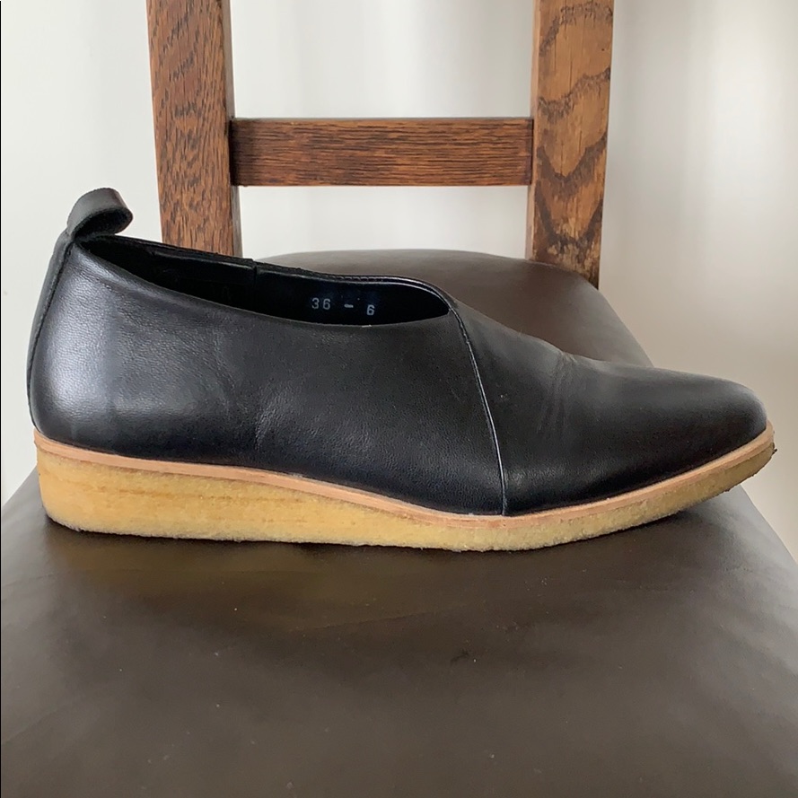 Rachel Comey Black Leather Gum Sole Shoes 36/36.5